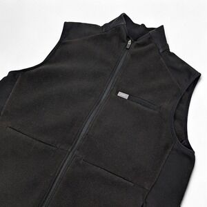 FIGS On Shift Fleece Vest Womens Large Black Full Zip Scrubs Medical Nurse